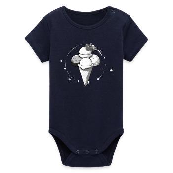 Ice Cream - Organic Kurzarm-Babybody von Stanley/Stella - Navy - Vorne