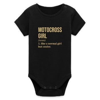 Motocross - Organic Kurzarm-Babybody von Stanley/Stella - Schwarz - Vorne