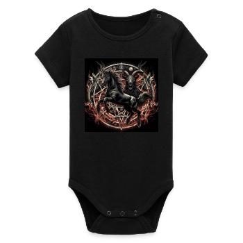 Satanic Horse - Organic Short Sleeve Baby Bodysuit by Stanley/Stella - black - Front