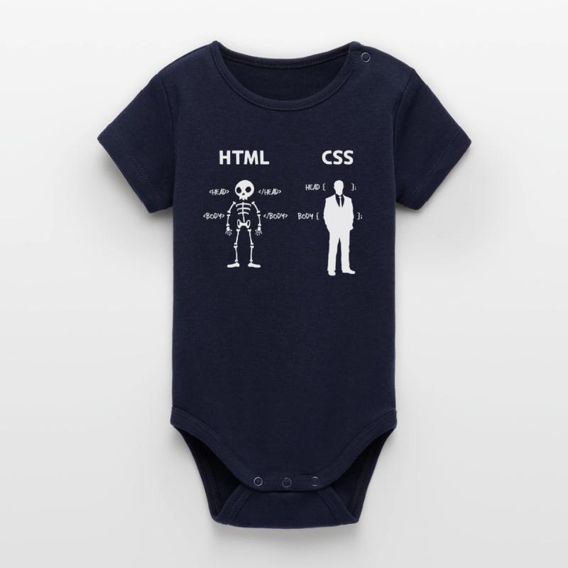 Code Css C++ Php Java Développeur Code Scripting Body bébé manches courtes bio Stanley/Stella
