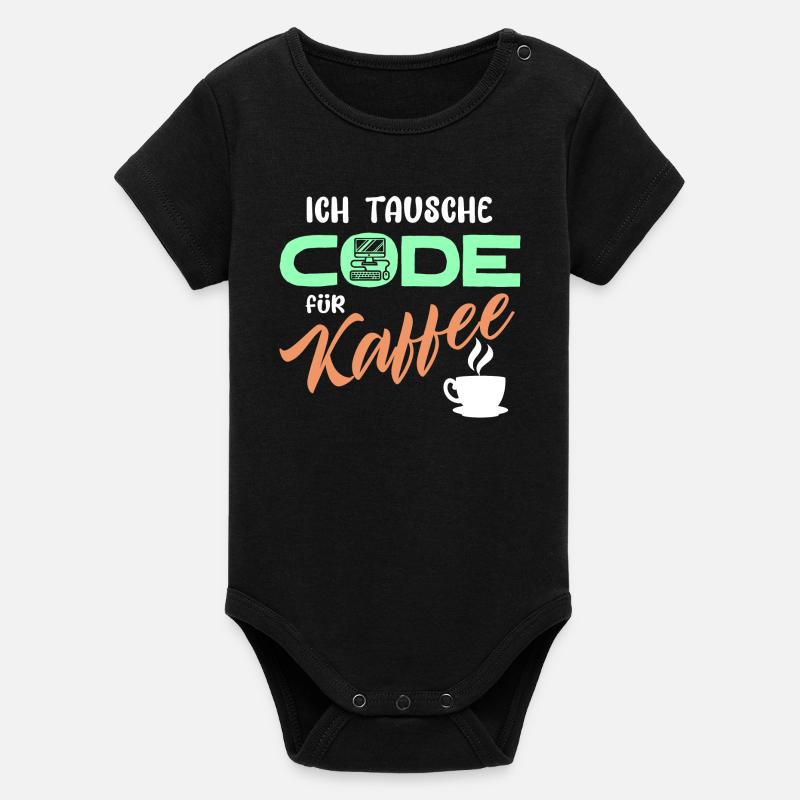 Code Développeur de déclaration Programmeur Ordinateur - Body bébé manches courtes bio Stanley/Stella - noir