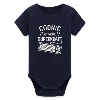 Instruction de script de code Développeur Computergeek - Body bébé manches courtes bio Stanley/Stella - marine - Devant