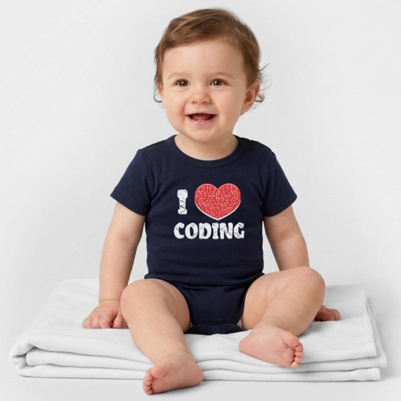 Developer Herz Coden Statement Programmierer Organic Kurzarm-Babybody von Stanley/Stella