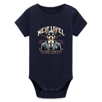 Chihuahua Next Level Anzug Hund Geschenk - Organic Kurzarm-Babybody von Stanley/Stella - Navy - Vorne