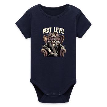 Cornish Rex Anzug Next Level Katze Geschenk - Organic Kurzarm-Babybody von Stanley/Stella - Navy - Vorne