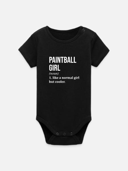 Paintball Paintball Paintball - Organic Kurzarm-Babybody von Stanley/Stella - Schwarz