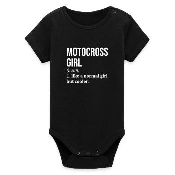 motocross - Body bébé manches courtes bio Stanley/Stella - noir - Devant