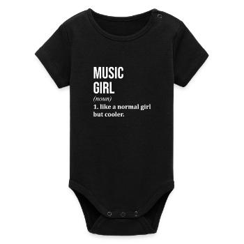 musique - Body bébé manches courtes bio Stanley/Stella - noir - Devant