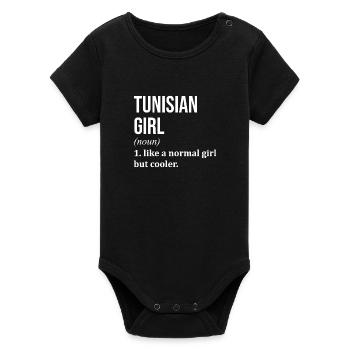 Tunisie - Body bébé manches courtes bio Stanley/Stella - noir - Devant