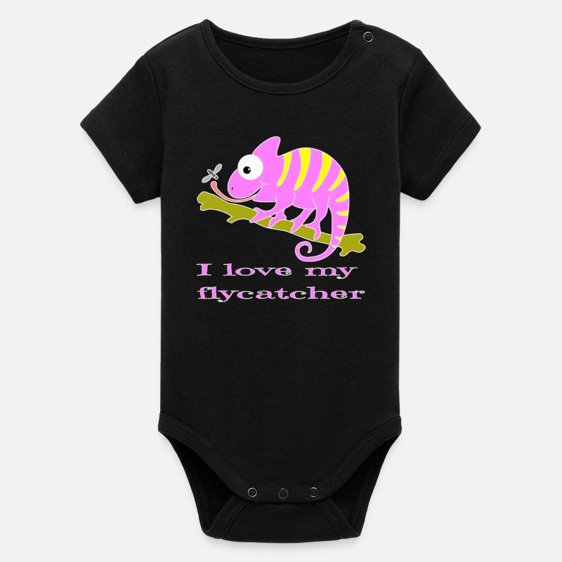Animal caméléon - Body bébé manches courtes bio Stanley/Stella - noir