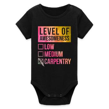 Carpenter - Organic Short Sleeve Baby Bodysuit by Stanley/Stella - black - Front