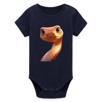 Snake Python Cobra Mamba Rattlesnake Snake - Organic Short Sleeve Baby Bodysuit by Stanley/Stella - navy - Front