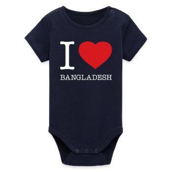 I LOVE BANGLADESH - Organic Short Sleeve Baby Bodysuit by Stanley/Stella - navy - Front