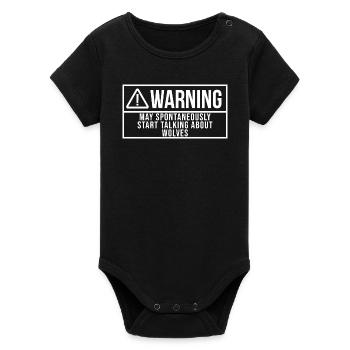Wolf - Organic Kurzarm-Babybody von Stanley/Stella - Schwarz - Vorne
