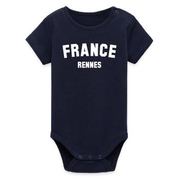 RENNES France - Organic Short Sleeve Baby Bodysuit by Stanley/Stella - navy - Front