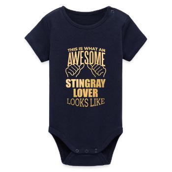 Stachelrochen - Organic Kurzarm-Babybody von Stanley/Stella - Navy - Vorne