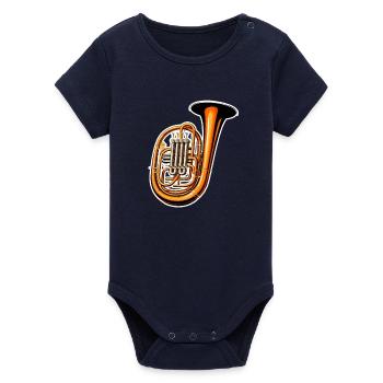 Tuba Graphique - Body bébé manches courtes bio Stanley/Stella - marine - Devant