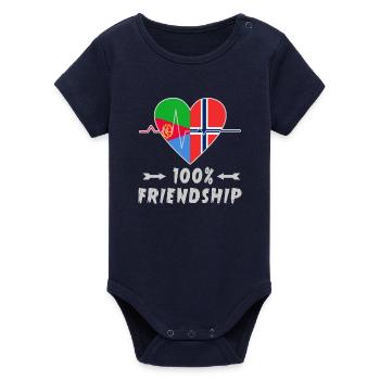 Eritrea und Norwegen 100% Freundschaft - Organic Kurzarm-Babybody von Stanley/Stella - Navy - Vorne