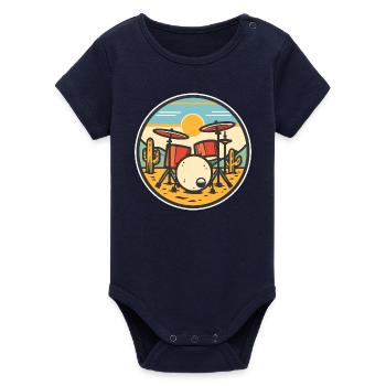Trapset Comic Look - Organic Short Sleeve Baby Bodysuit by Stanley/Stella - navy - Front