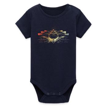 Racing Rowing Boat Vintage Look - Organic Short Sleeve Baby Bodysuit by Stanley/Stella - navy - Front