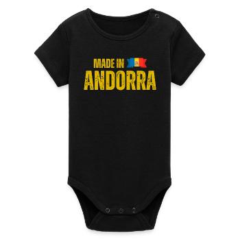 Made in Andorran, fierté andorrane - Body bébé manches courtes bio Stanley/Stella - noir - Devant