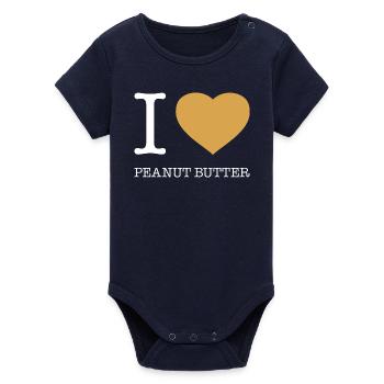 J’ADORE LE BEURRE DE CACAHUÈTE - Body bébé manches courtes bio Stanley/Stella - marine - Devant