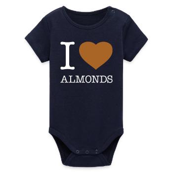 J’ADORE LES AMANDES - Body bébé manches courtes bio Stanley/Stella - marine - Devant