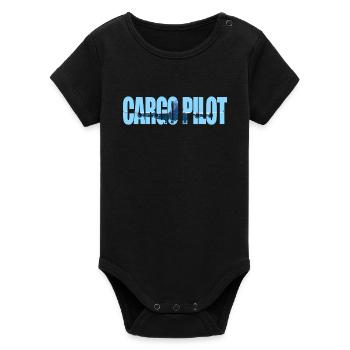 Pilote de fret - Body bébé manches courtes bio Stanley/Stella - noir - Devant