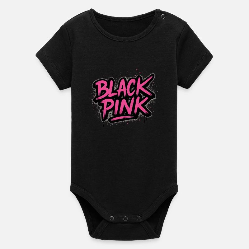 Noir rose - Body bébé manches courtes bio Stanley/Stella - noir