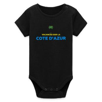 Vacances sur la côte d'azur - Body bébé manches courtes bio Stanley/Stella - noir - Devant