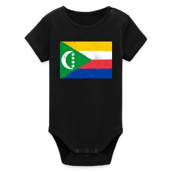 Drapeau des Comores - Body bébé manches courtes bio Stanley/Stella - noir - Devant