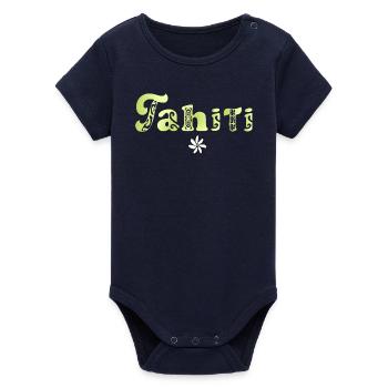 Tahiti (lime) - Organic Short Sleeve Baby Bodysuit by Stanley/Stella - navy - Front