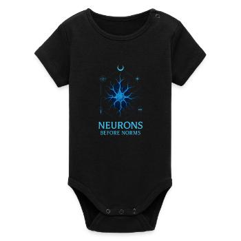 Les neurones avant les normes - Body bébé manches courtes bio Stanley/Stella - noir - Devant