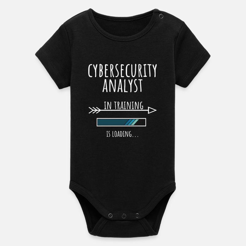 Cybersecurity Analyst Geschenk Beruf Ausbildung - Organic Kurzarm-Babybody von Stanley/Stella - Schwarz