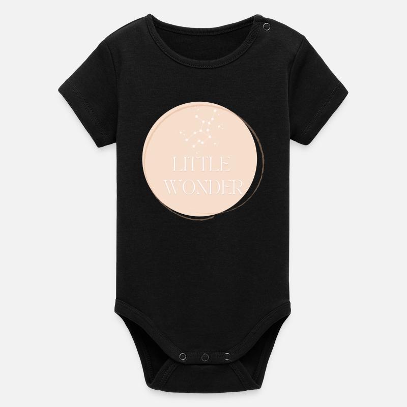 Constellation avec prénom d’enfant - Body bébé manches courtes bio Stanley/Stella - noir