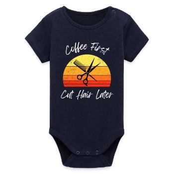 Vintage Sunset Coupe de Cheveux Design - Body bébé manches courtes bio Stanley/Stella - marine - Devant