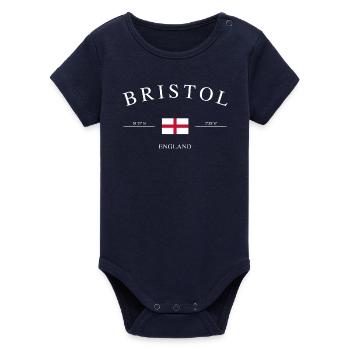 Bristol, Angleterre – Souvenir et cadeau des Fêtes - Body bébé manches courtes bio Stanley/Stella - marine - Devant