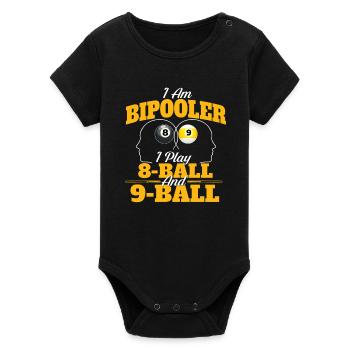 Ich bin Bipooler 8-Ball 9-Ball Billard Queue Spiel - Organic Kurzarm-Babybody von Stanley/Stella - Schwarz - Vorne
