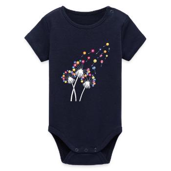 Löwenzahn-Billardkugel, lustiges Queue, Sportkunst - Organic Kurzarm-Babybody von Stanley/Stella - Navy - Vorne