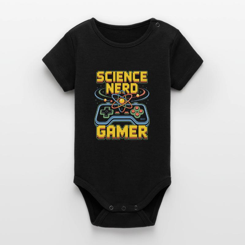 Science Nerd Gamer Atom Controller Wissenschaft Body bébé manches courtes bio Stanley/Stella