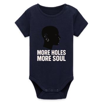 Piercing Addict Body Mod Enthusiast - Organic Short Sleeve Baby Bodysuit by Stanley/Stella - navy - Front