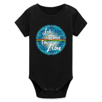 Insigne rond de Jah Road to Zion - Body bébé manches courtes bio Stanley/Stella - noir - Devant