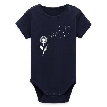 Löwenzahn Samen Silhouette - Organic Kurzarm-Babybody von Stanley/Stella - Navy - Vorne