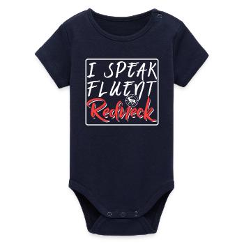 I Speak Fluent Redneck Funny Country Humor - Organic Short Sleeve Baby Bodysuit by Stanley/Stella - navy - Front