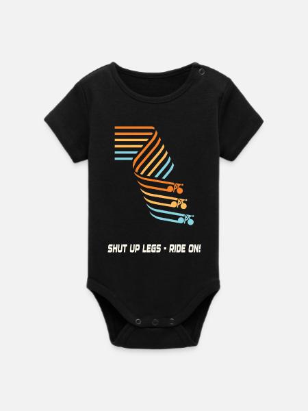 Shut up legs-ride on - Organic Kurzarm-Babybody von Stanley/Stella - Schwarz