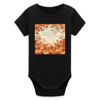 Hello autumn - Organic Short Sleeve Baby Bodysuit by Stanley/Stella - black - Front