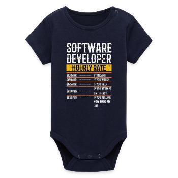 Développeur de logiciels Taux horaire Développeur de logiciels - Body bébé manches courtes bio Stanley/Stella - marine - Devant