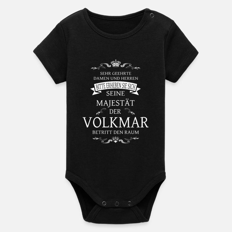 Sa Majesté le Volkmar entre dans la pièce - Body bébé manches courtes bio Stanley/Stella - noir