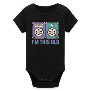 Je suis aussi vieux - T-Shirt Nerd Drôle - Body bébé manches courtes bio Stanley/Stella - noir - Devant
