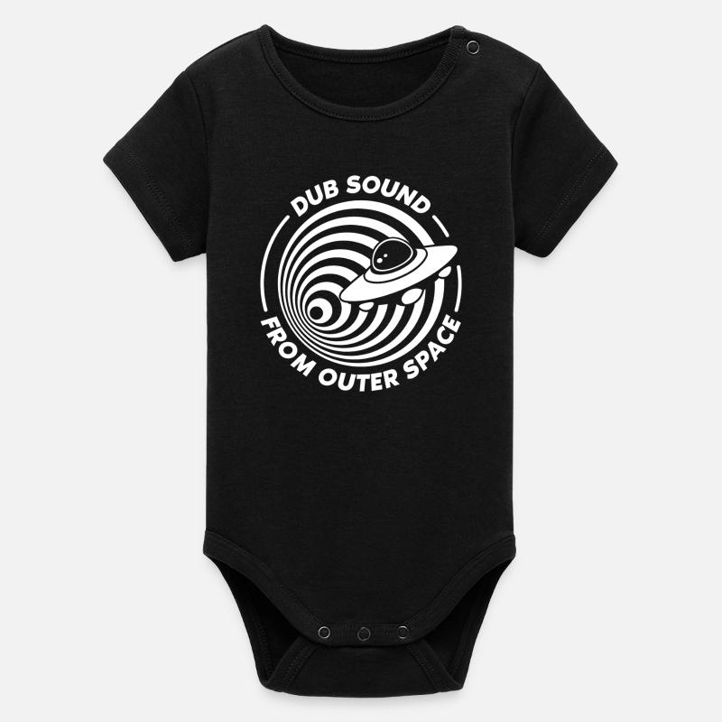 Dub Space UFO Vortex - Organic Kurzarm-Babybody von Stanley/Stella - Schwarz